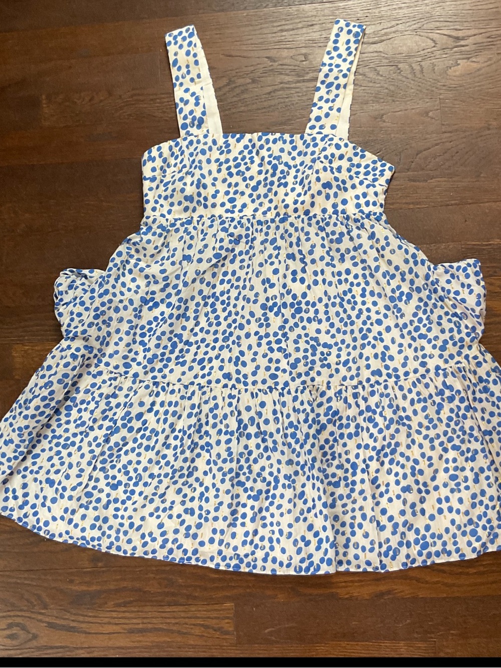 Amanda Uprichard Blue & White Metallic Dot Mini Dress | Size S | Made in USA - Picture 9 of 13